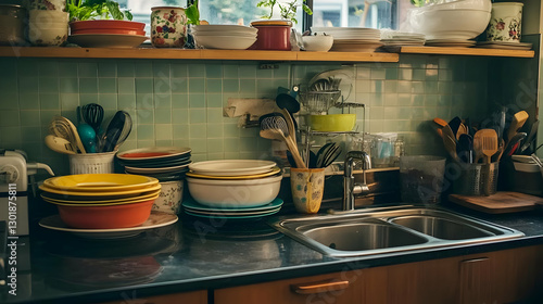 Photo Retro Kitchen Dishes ...