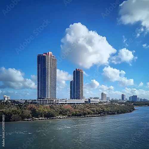 Photo Coastal Cityscape Sky...