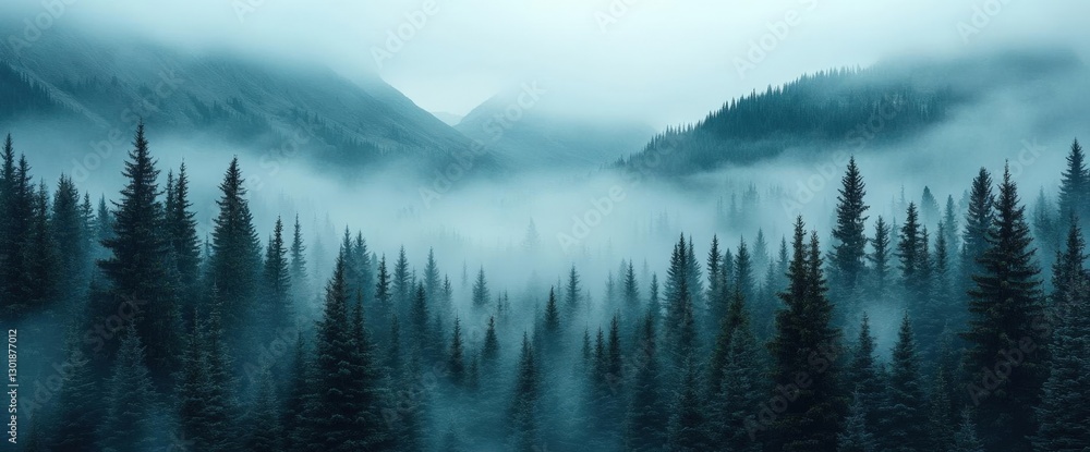 Misty Mountain Forest Landscape Misty Mountain Forest Landscape