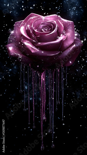 3D Rose Illustration, Melti...