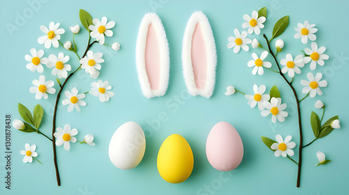 Photo Easter Eggs Bunny Ear...