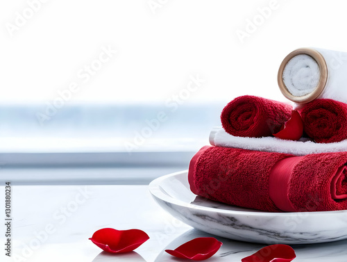 Photo: Red and White Towels...