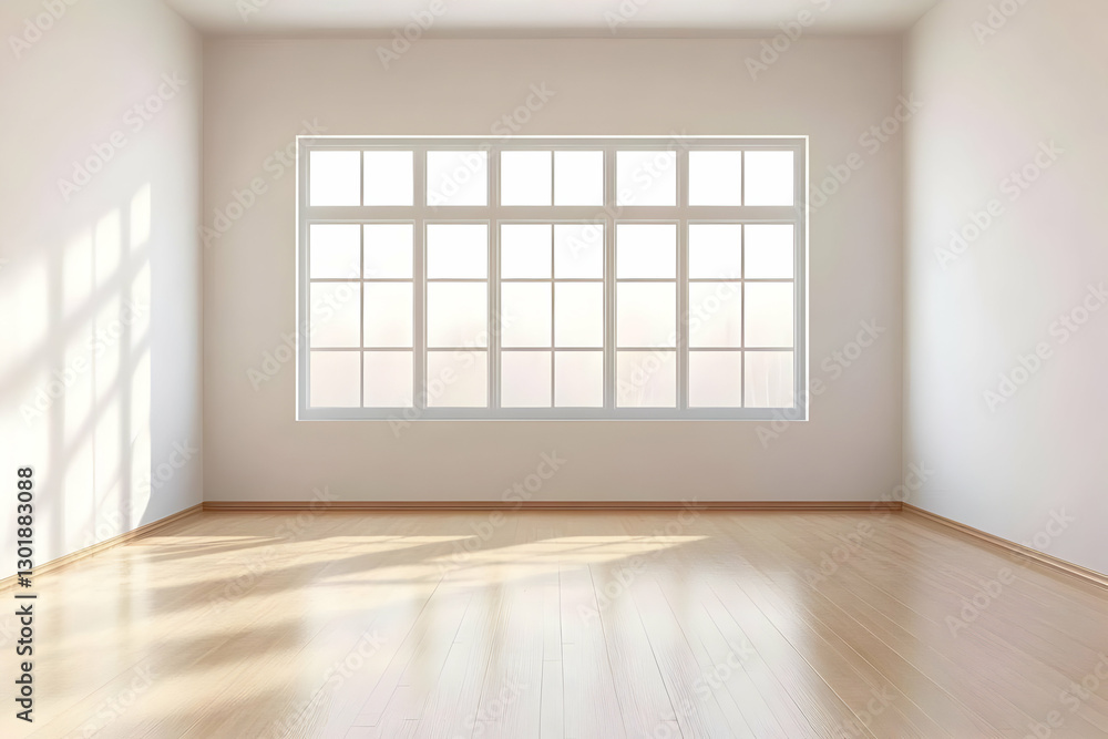 3D Illustration Empty Room Interior Sunlight Window Wood Floor Background 3D Illustration Empty Room Interior Sunlight Window Wood Floor Background