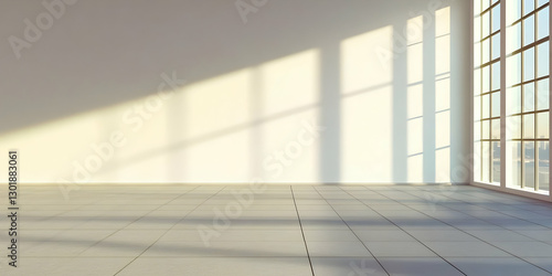 3D Illustration Empty Room,...