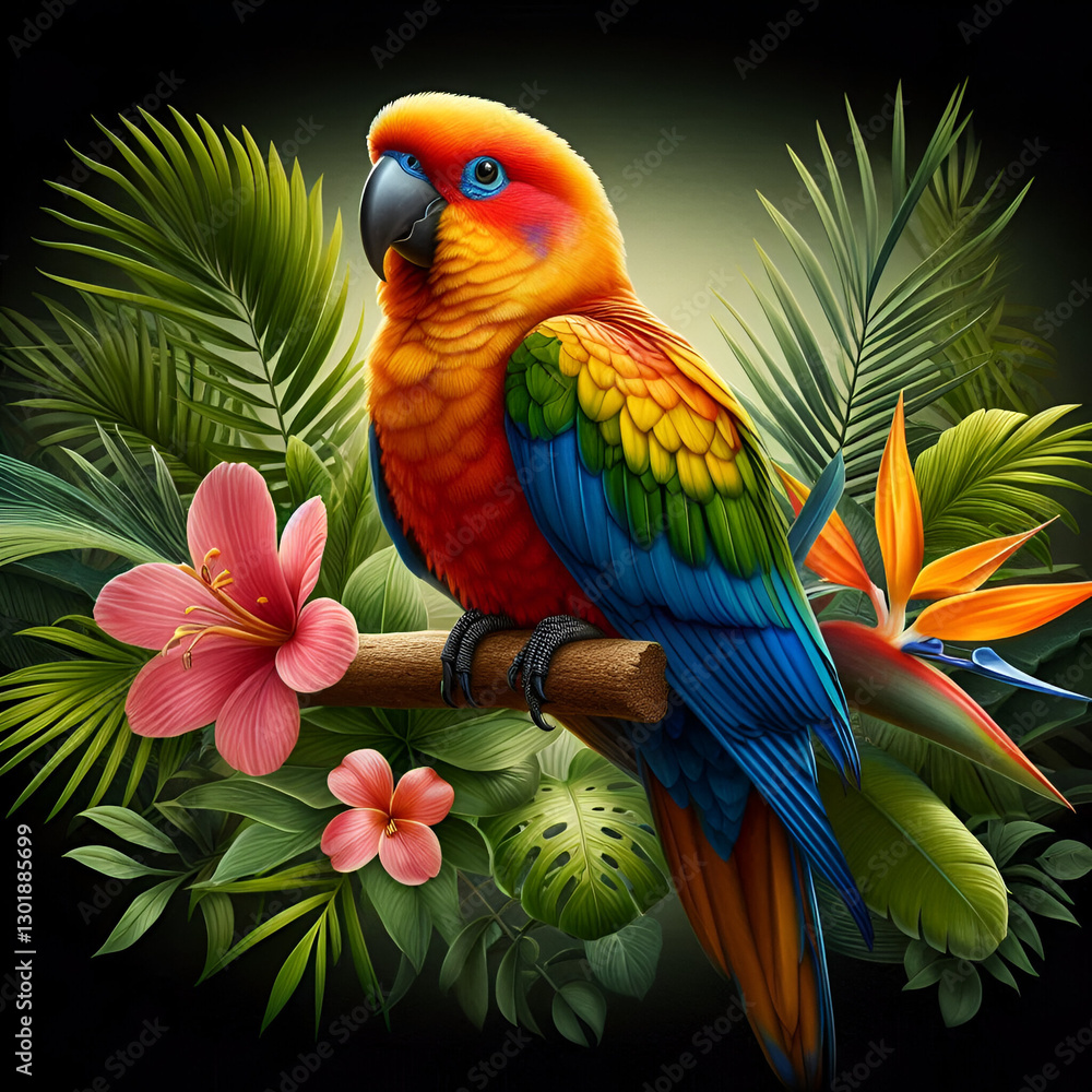 Fototapeta premium red and yellow macaw