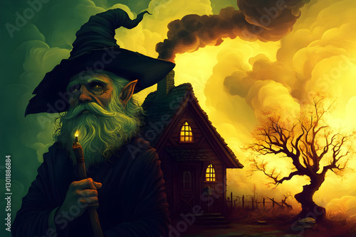 Illustration - Wizard, Magi...