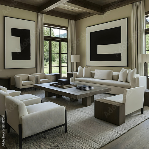 Photo Modern Living Room In...