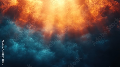 Dramatic Clouds at Sunset with Fiery Hues and Unique Lighting Effects