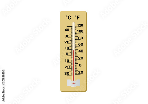 illustration of a mercury thermometer. traditional room thermometer. Vector illustration