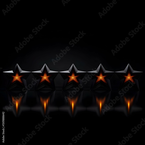 3D Illustration Five Stars ...