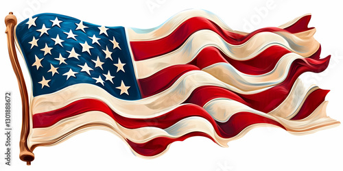 Illustration of Waving Flag...