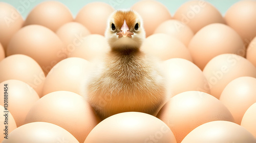 Photo Newborn Chick Amidst ...