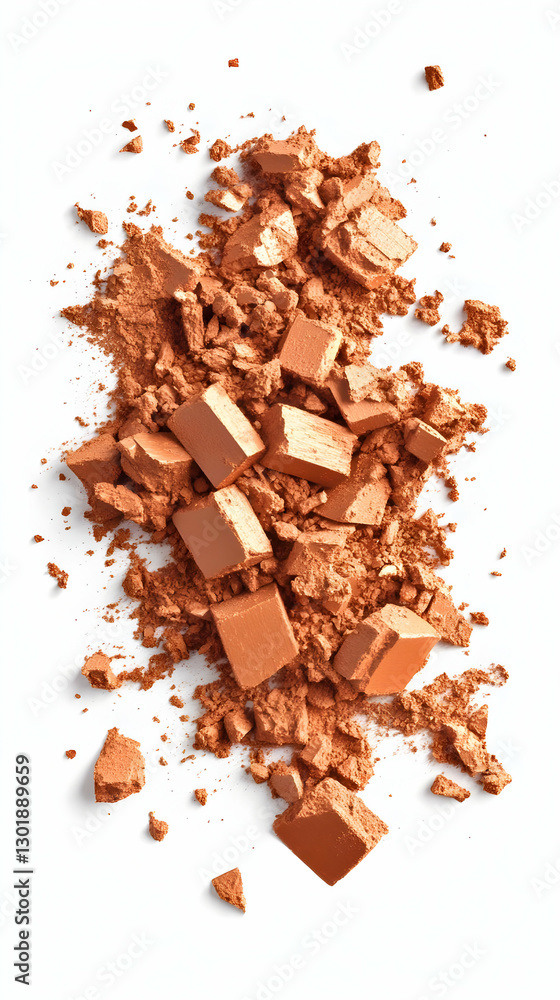 Fototapeta premium Photo Crumbled Orange Powder Makeup Beauty Cosmetics