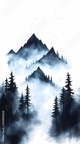Misty Mountain Illustration...