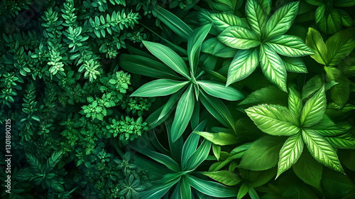 Lush Green Leaves Backgroun...