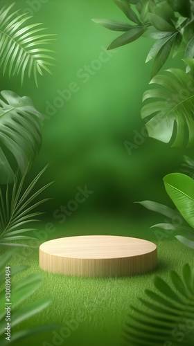 3D Illustration Green Leave...