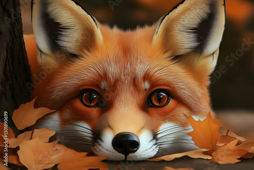 Red Fox Autumn Illustration