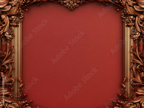 3D Illustration- Red Backgr...