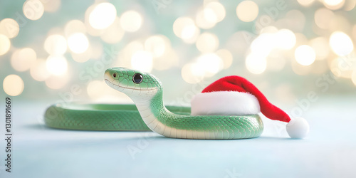 3D Illustration Green Snake...