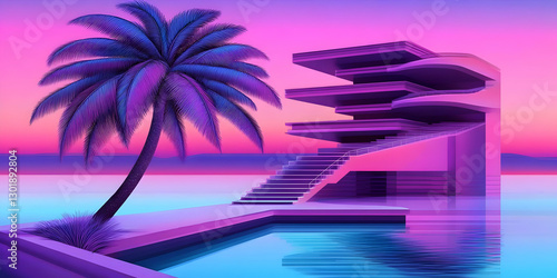 Illustration Tropical Sunse...
