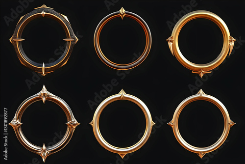 3D Illustration Golden and ...