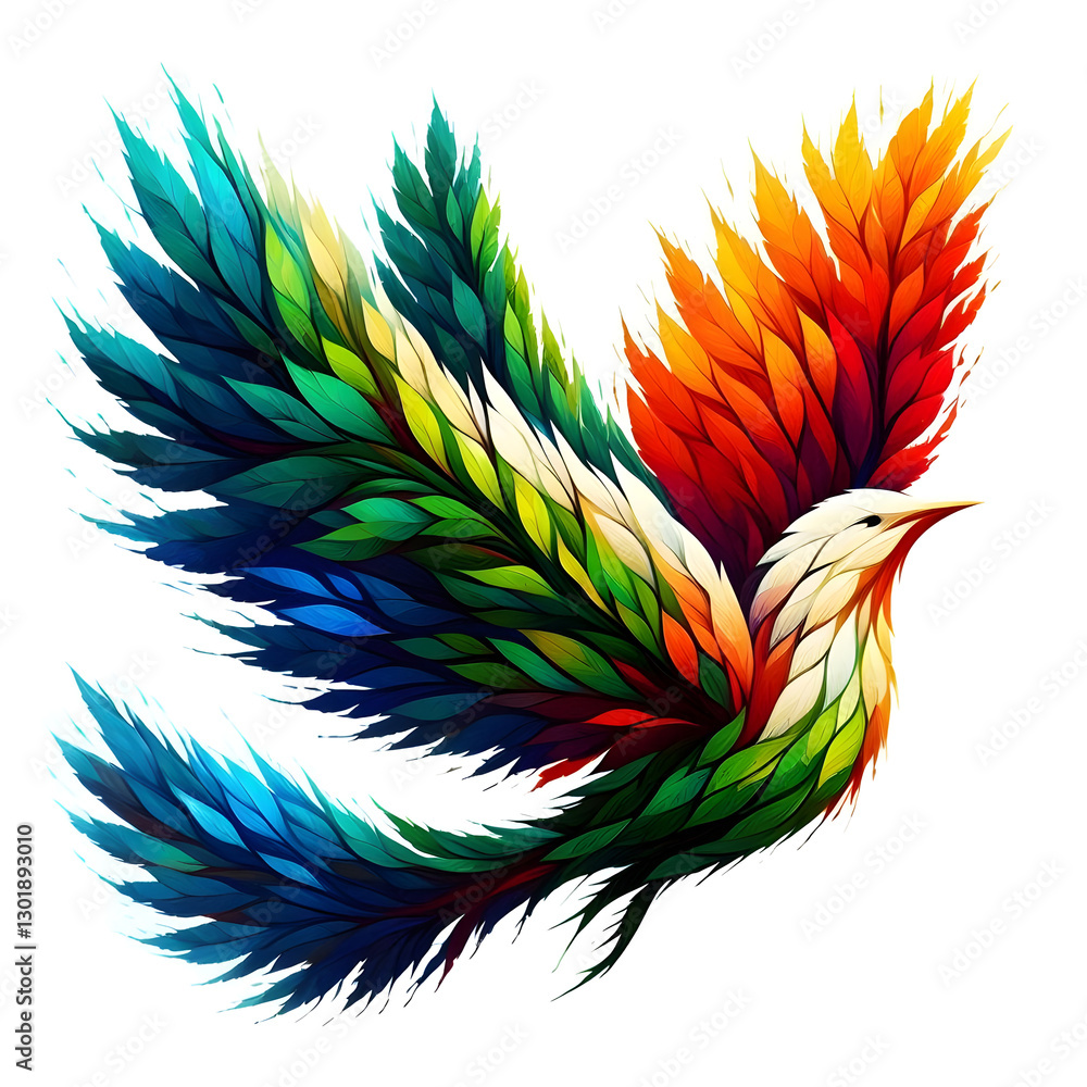 Obraz premium colorful feathers on white background