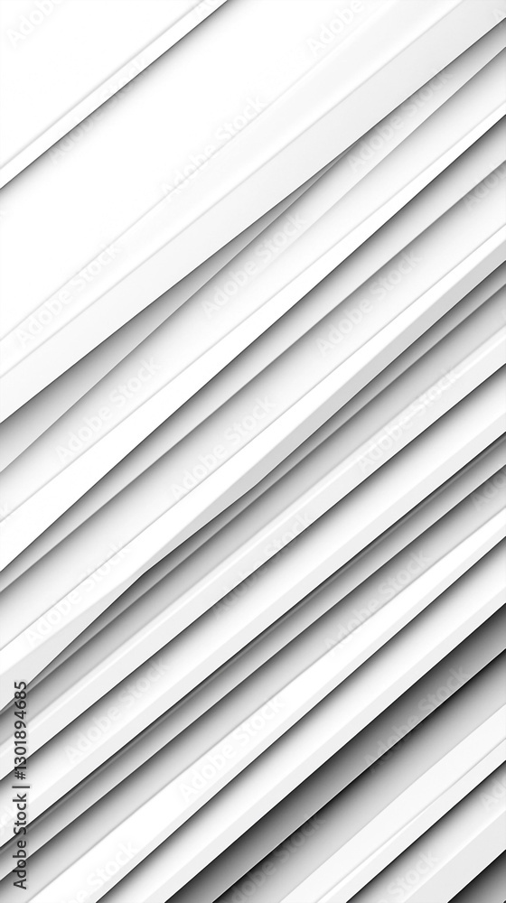 Obraz premium Abstract diagonal white stripes with subtle shadows create a modern background