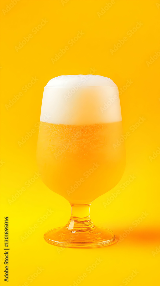 Photo - Refreshing Golden Drink in Glass on Vibrant Yellow Backdrop Photo - Refreshing Golden Drink in Glass on Vibrant Yellow Backdrop