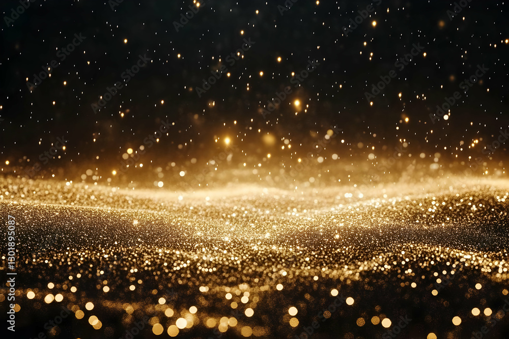 Obraz premium Abstract Background - Gold Glitter Sparkle Texture on Black
