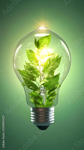 3D Illustration Green Energ...