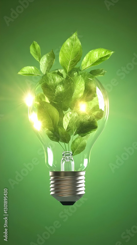 3D Illustration Green Energ...