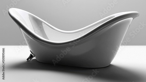 Modern Bathtub, Studio Shot, Elegant Design photo