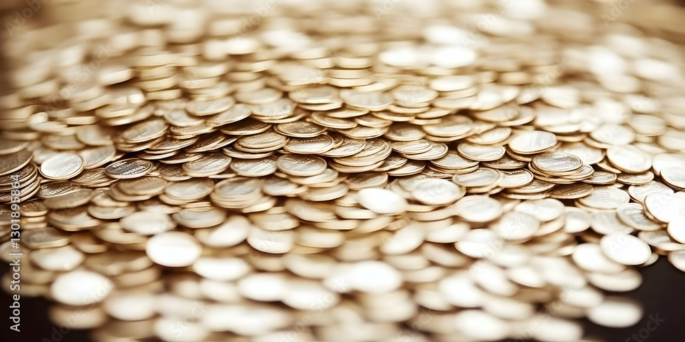Obraz premium Photo Golden Coins Abundance Wealth Finance Savings Investment Currency Money Cash Economy Treasure Fortune