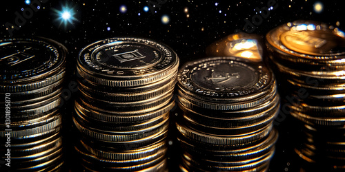 Photo - Stacks of Coins, We...