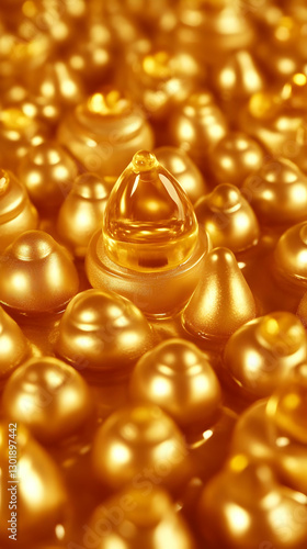 3D Abstract Background Gold...