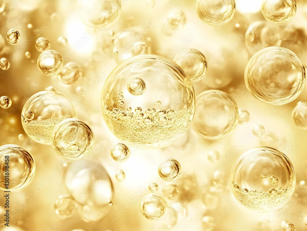 Fototapeta premium Abstract Background Illustration Golden Bubbles Light Reflections