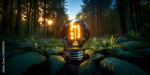 3D Illustration - Lightbulb...