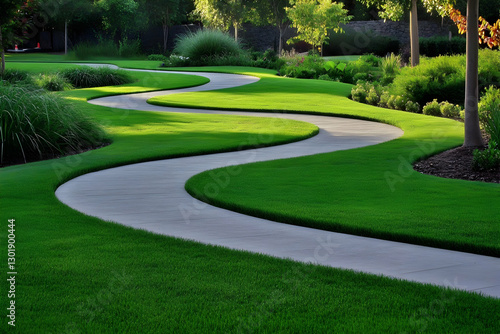 Photo Lush Green Grass Path...