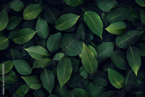 Dark Green Leaves Backgroun...