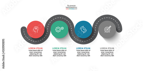 Business road map timeline infographic icons designed for abstract background template