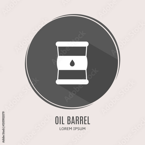 Symbol oil barrel logo. Illustration of oil barrel in flat. Stock vector. photo