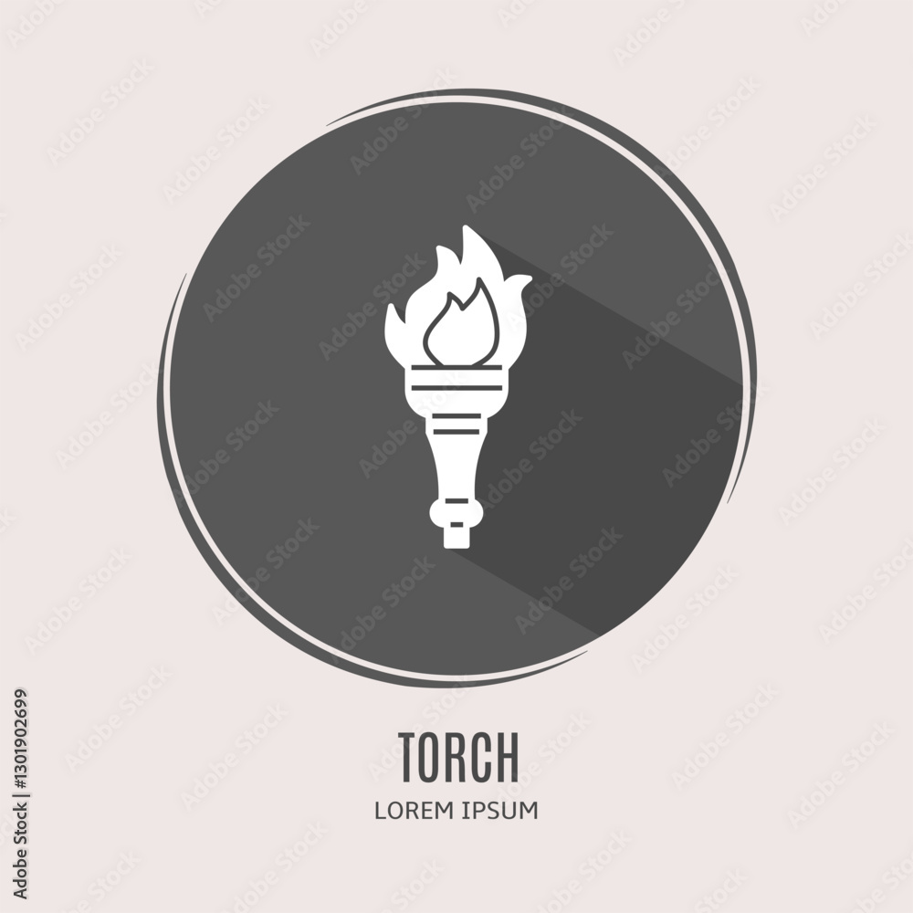 Symbol torch logo. Illustration of torch in flat. Stock vector. Symbol torch logo. Illustration of torch in flat. Stock vector.