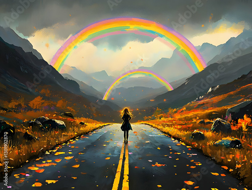 Illustration - Autumn Road,...