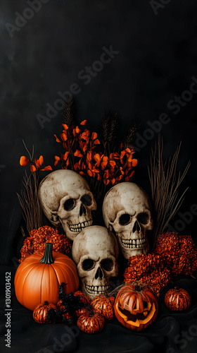 Halloween Still Life: Skull...