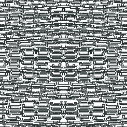Symmetrical abstract texture made up of intersecting straight lines.