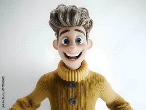 3D Illustration Happy Carto...
