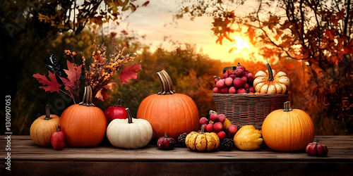 Autumn Illustration, Pumpki...