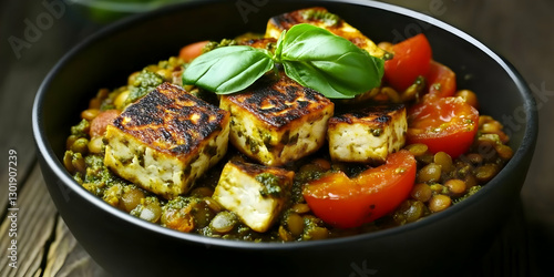 Photo Grilled Tofu, Lentils...