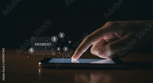 Wallpaper Mural Making Online Payment on Smartphone with Digital Currency Symbols Concept Torontodigital.ca