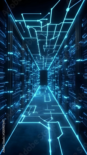 3D Illustration Data Center...